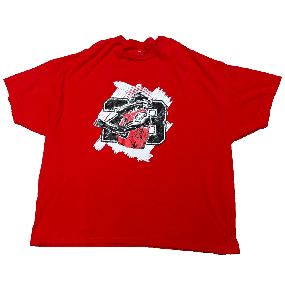 SNELOS 90s Retro Chicago Bulls T-Shirt Red Match Jordan 11 Bred 2019 Size 3XL